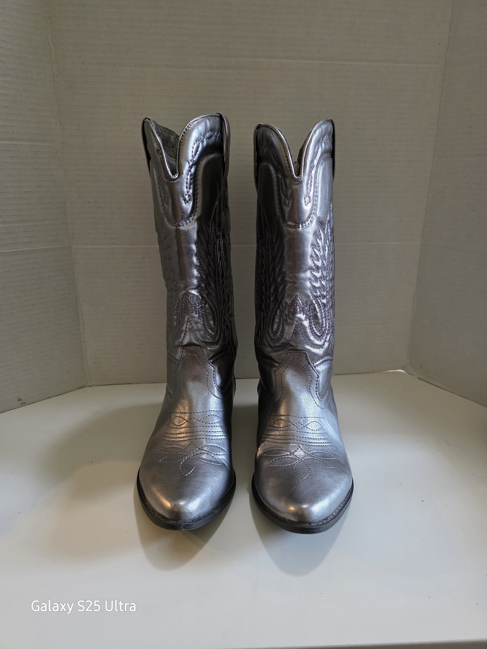 Coconuts by Matisse Metallic Silver Western Knee-High Boots